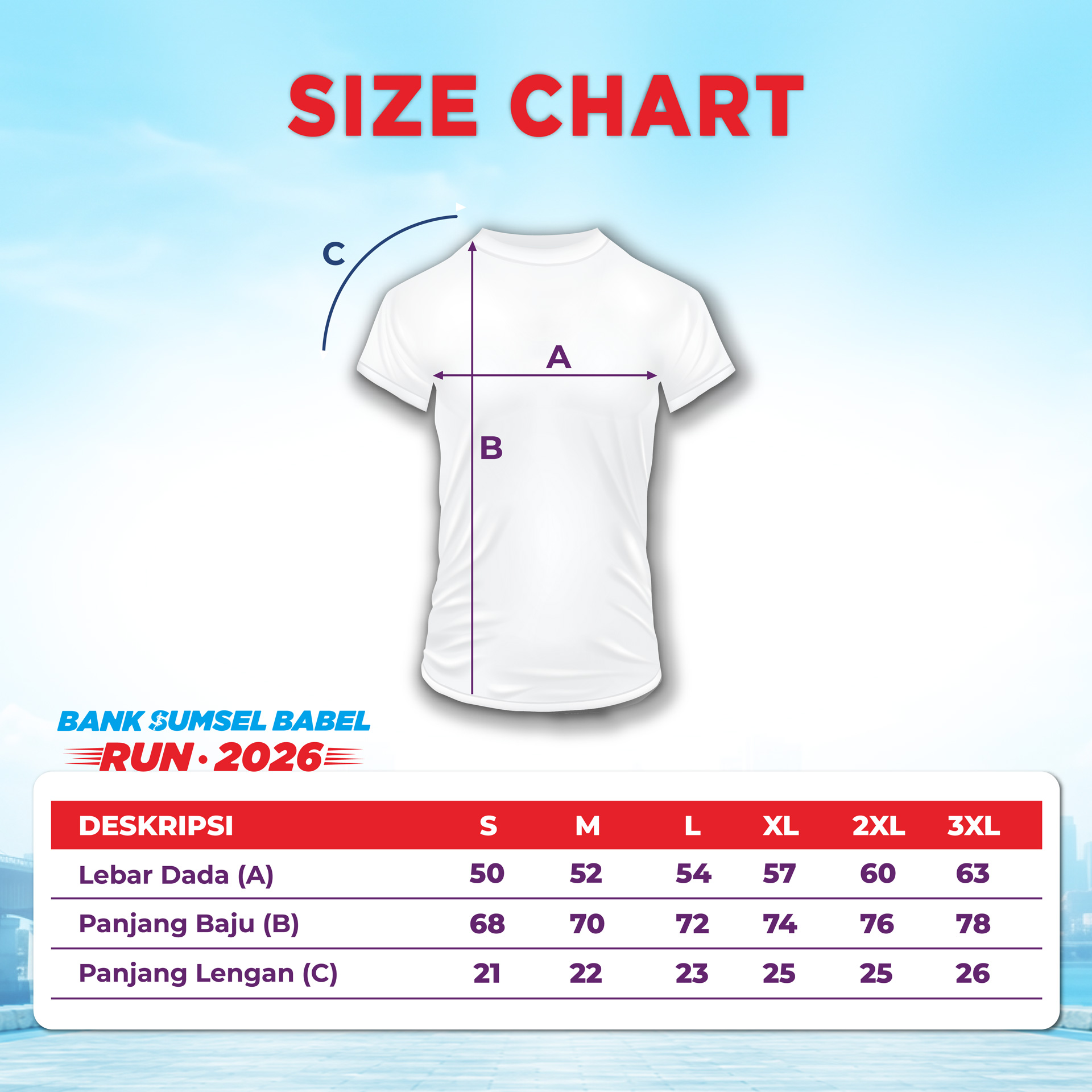 Size chart BSB Run 2026